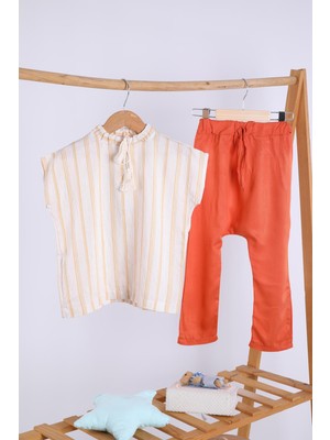 Babyhola Pamuk Bluz Pantolon Kız Erkek Çocuk Salaş Takım Renkli 1752