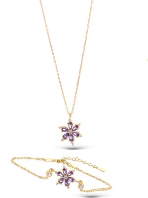 925 Ayar Gümüş 2 Li Set Lotus Çiçeği Kadın(Özel Kutulu)