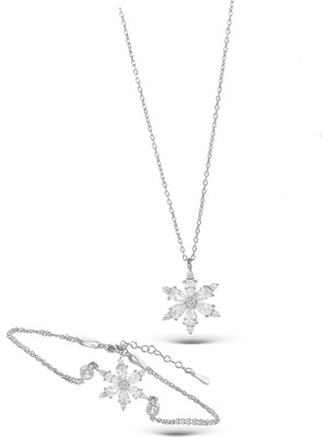 925 Ayar Gümüş 2 Li Set Lotus Çiçeği Kadın(Özel Kutulu)