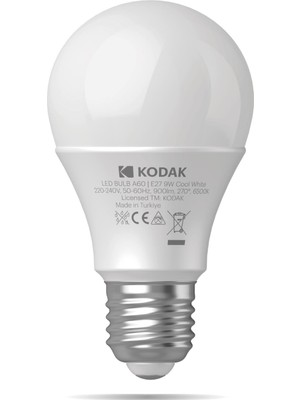 Kodak 15 Adet 9W A60 E27 LED Ampul - Beyaz Işık