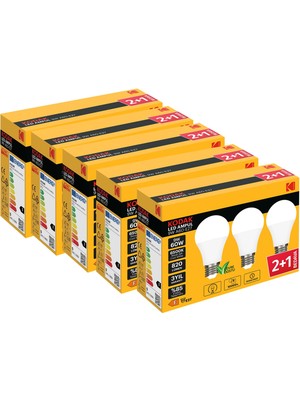 Kodak 15 Adet 9W A60 E27 LED Ampul - Beyaz Işık