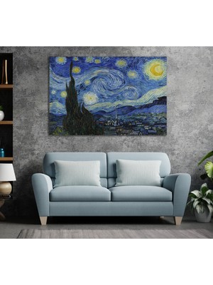 Allure Art Design Yıldızlı Gece Kanvas Tablo Van Gogh Yıldızlı Gece Tablo