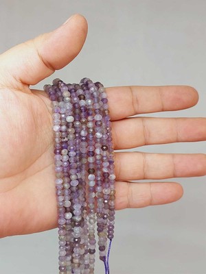 Yaşam Tohumu Ametist Taşı Rondela Faset Kesim 3*4mm Dizi (53110)