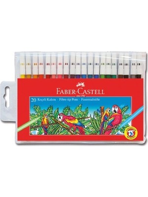 Faber-Castell Yıkanabilir Keçeli Kalem 20 Renk Ölçüler ile Renkli Çizim İçin Uygun Set