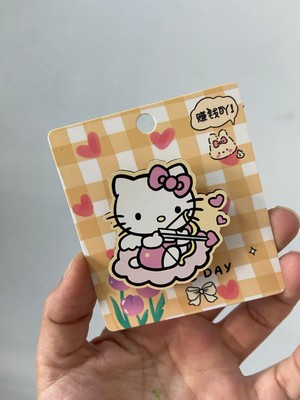 Syn İletişim Sanrio Kawai Kuromi My Melodi Melody Hello Kitty Ahşap Rozet Çanta Süsü Y2K Kpop Anime Hediye
