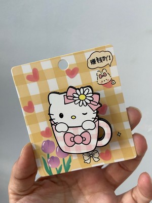 Syn İletişim Sanrio Kawai Kuromi My Melodi Melody Hello Kitty Ahşap Rozet Çanta Süsü Y2K Kpop Anime Hediye