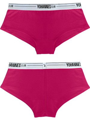 Yohannes Club Yohannesclub, Kadın, Lastik Kemerli Boyshort(Boxer), 2'li, Pembe, Siyah