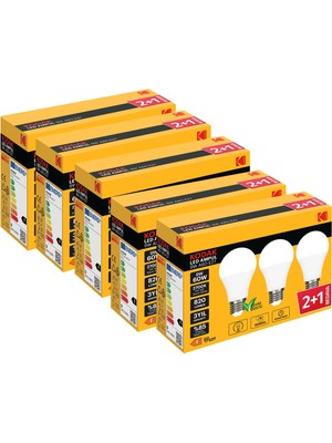 Kodak 15 Adet 9W A60 E27 LED Ampul - Sarı Işık