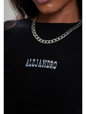 Alejandroo 	alejandro Siyah Crop Body