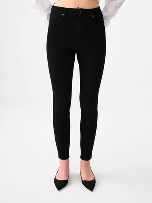 Loft Kadın Skinny Fit Jean Pantolon Siyah %91 Pamuk LF2037054 Yüksek Bel Modelleri