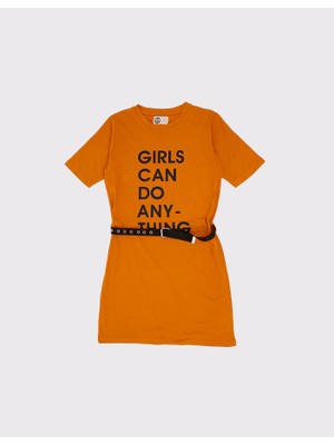 RG Brand Kız Çocuk Baskılı ve Kuşaklı Elbise