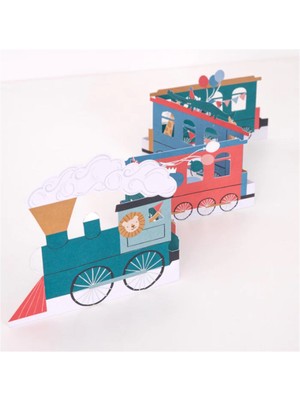 Meri Meri - Birthday Train Concertina Card - Doğum Günü Treni Tebrik Kartı