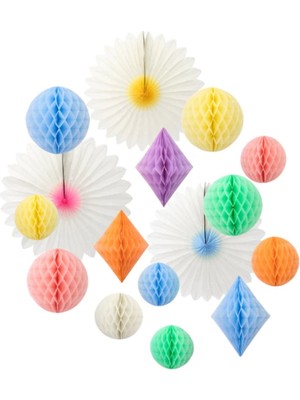 Meri Meri - Pastel Honeycomb Decoration Kit - Pastel Petek Dekor Kiti - 16LI