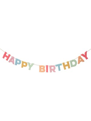 Meri Meri - Fely Happy Birthday Garland - Keçe Happy Birthday Asılan Süs