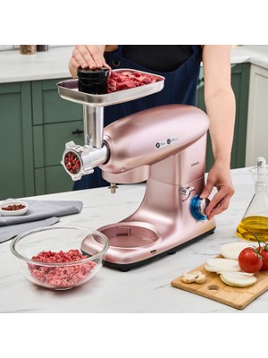 Karaca 2 Si 1 Arada Kıyma Makinesi & Hamur Yoğurma 5,5 Lt (Kıyma Içli Köfte Aparatlı),luciole Lambader Hediye