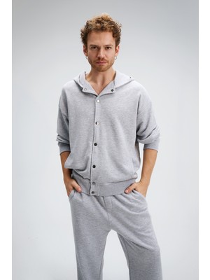 Erkek Timeless Bang Oversize Gri Sweatshirt