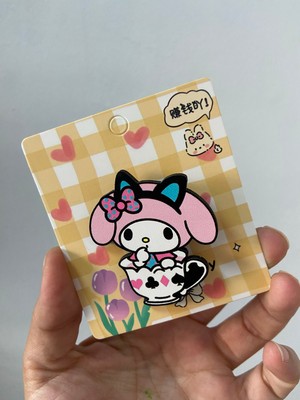 Syn İletişim Sanrio Kawai Kuromi My Melodi Melody Hello Kitty Ahşap Rozet Çanta Süsü Y2K Kpop Anime Hediye
