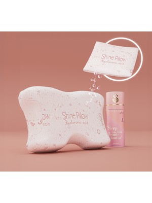 Shine Pillow Güzellik Yastığı Ortopedik 1 Adet Yedek Hyaluronic Acid Içerikli Yastık Kılıfı