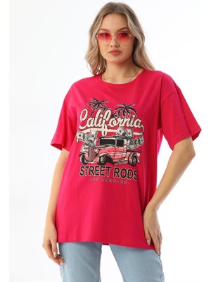 Akbana California Baskılı Owersize Tshirt