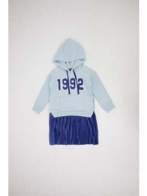 RG Brand Kız Çocuk Kapüşonlu Sweat ve Etek Detaylı Elbise_RG1499