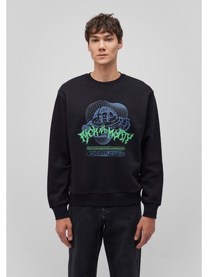 Mavi Rick And Morty Baskılı Siyah SWEATSHIRT0S10185-900