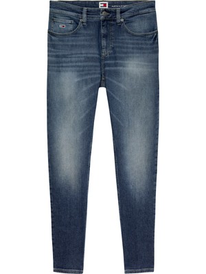 Erkek Marka Logolu Slim Fit Şık Görünüşlü Klasik 5 Cepli  Günlük Kullanıma Uygun Mavi Denim Jeans DM0DM18728-1BK