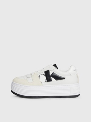 Calvin Klein Kadın Calvin Klein Logolu Platform Topuklu Rahat Tabanlı Gündelik Kullanıma Uygun Beyaz Sneaker YW0YW01432-0K8