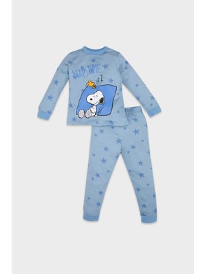 DeFacto Erkek Bebek Snoopy Uzun Kollu Üst Uzun Alt Penye Pijama Takımı D3550A524WN