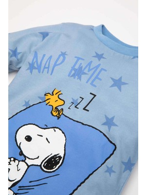 DeFacto Erkek Bebek Snoopy Uzun Kollu Üst Uzun Alt Penye Pijama Takımı D3550A524WN