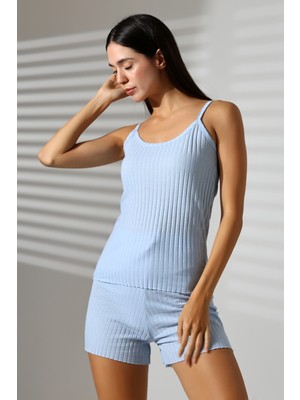 Dies Fitilli Ip Askılı Şortlu Takım 21789 Bebe Mavi