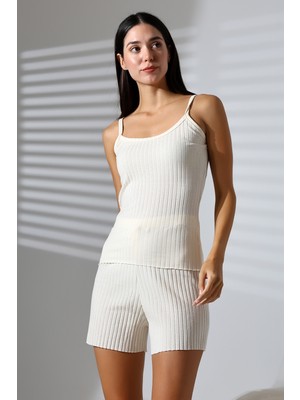 Dies Fitilli Ip Askılı Şortlu Takım 21789 Ekru