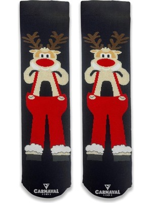 Carnaval Socks Havlu Geyik Desenli Renkli Spor Çorap