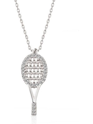 Turtcest ​925 Ayar Gümüş Tenis Raketi Kadın Gümüş Kolye