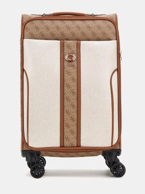 Guess Kerima 4g Logo Medium Suitcase Brown Multi  A9337980 Valiz