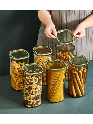 MHK Collection 6 Adet 2 Lt Şeffaf Vakumlu Kapak Hava/su Geçirmez Saklama Kabı