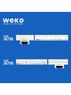 Zemheri WKSET-5994 36798X1 36799X1 55 V17 As1 2849 Rev0.1 2 L/r Type 2 Adet LED Bar (102LED)