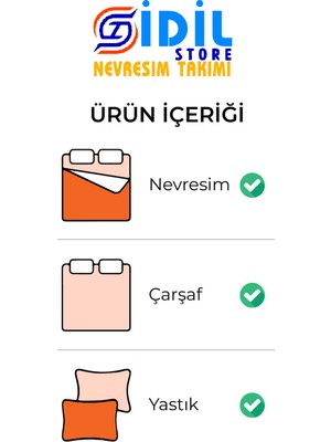 Idilstore Lüks ve Dayanıklı Doğal Pamuklu - Nefes Alan, Yumuşak ve Çift Kişilik Nevresim Takımı