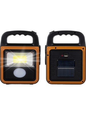 Powermaster HS-8020C Cob Ledli Solarlı 4 Kademeli USB Powerbank Çıkışlı Şarjlı Işıldak Fener