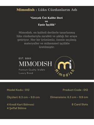 Mimodish 012 1.sınıf İşçilik Lüks Hakiki Gerçek Deri Siyah Renk Şeffaf Gözlü Ehliyetlik Kimlik Gözlü Slim Süper İnce Mini Deri Kartvizitlik Küçük Kartlık Deri Kredi Kartlık