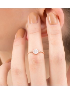 925 Ayar Gümüş Ayarlanabilir 6 Gen Yüzük Rose (Özel Kutulu)