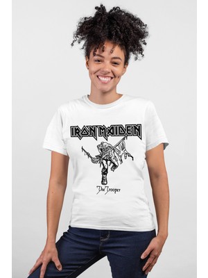 Rock&Roll Iron Maiden Beyaz Kadın Tişört