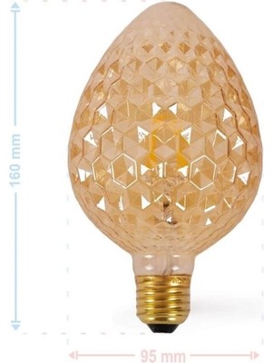 YTE Vintage LED  Filament Rustik  E27 220V 2200K Kozalak Ampul 4W G95