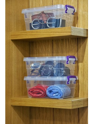 Biedda Plastik Kilitli Kapaklı Yatay Saklama ve Erzak Kabı 3.5 Litre Plastik Kilitli Kapaklı