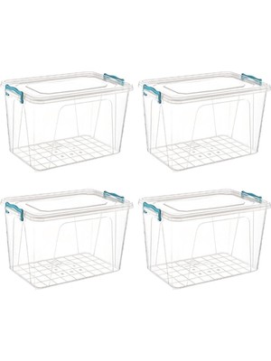 Milyoncu Plastik Saklama Kabı Kilit Kapaklı Saklama ve Koruma Erzak Kabı Kutusu 30 Lt 4 Adet