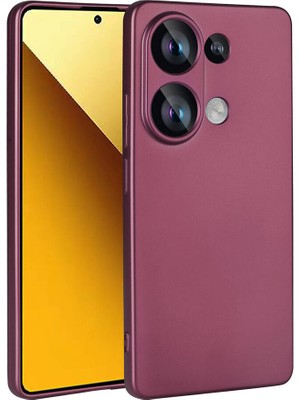 noktaks - Xiaomi Redmi Note 13 Pro 4G - Kılıf Mat Soft Premier Silikon Kapak - Mürdüm - T31867