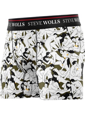 Steve Wolls Erkek Kadın Erkek Desenli Tekli Dijital Baskı Boxer - 1037