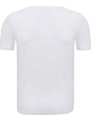 Erkek Beyaz 2’li Yuvarlak Yaka Bambu T-Shirt - 33501