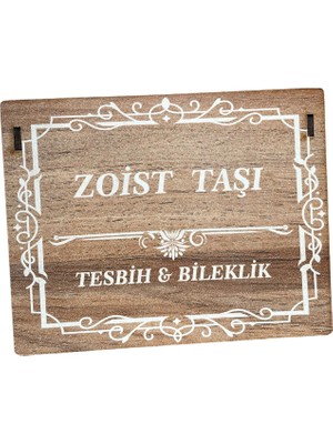 Özel Ahşap Kutulu Zoisit Taşı Tesbih Bileklik Set Doğal Taş