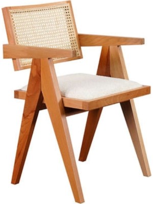 Gazzini Furniture Luna Beyaz Pergel Hazeranlı Model Hasırlı Natural Ahşap Sandalye