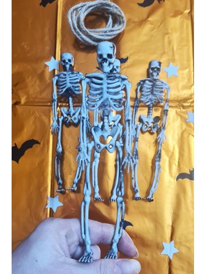 Pekshop Cadılar Bayramı Iskelet Figür Süsler Ipli Halloween Süsleri 4lü Iskelet Figürler 14CM